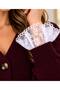 Women's Lace Sleeves V-Neck Knitwear Knitted Soft Cardigan - 3