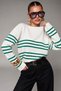 Women's Boat Neck Striped Knit Sweater