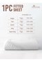 PIZUNA Pure Combed Cotton Fitted Bedsheet Single 90x200 cm, White, 400 Thread Count Cool Luxury Soft - 3