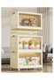 Organized Home Plastic Collapsible Storage Bins with Lids 5-Tier Folding Storage Box with Door and w - 3