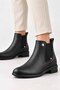 Black Women's Ankle-Length Elastic Chelsea Low Heel Boots - 5