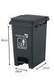 MARCOLO 30L Foot Pedal Dustbin, Grey, Compact Polypropylene Waste Bin with Lid for Home, Kitchen and - 3
