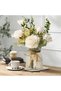 DUNISO Fake Flowers, Silk Roses Artificial Flowers, White Faux Flower Arrangement Suitable for Home - 5