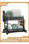 Haidue 2 Tier Foldable Dish Drying Rack with Utensil Holder & Cutting Board Holder & Drainboard Tray