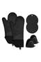 Teuuea Microwave Oven Gloves, Mitts Hot Pad Pot Holder Potholders, Heat Resistant Silicone Waterproo