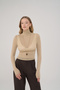 Cleo Long Sleeve Beige Turtleneck Blouse - 3