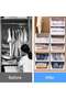 DUNISO 4 Pcs Stackable Plastic Storage Basket,Large Foldable Closet Organizer - 5