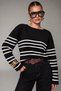 Women's Boat Neck Striped Knit Sweater - 2