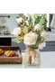 DUNISO Fake Flowers, Silk Roses Artificial Flowers, White Faux Flower Arrangement Suitable for Home - 3