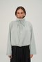 Liora Buttoned Ice Blue Bomber Jacket - 3