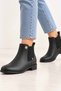 Black Women's Ankle-Length Elastic Chelsea Low Heel Boots - 3
