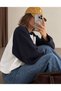 Women's 100% Cotton Oversize Crew Neck Raglan Long Sleeve Two Color Loose Sweatshirt - 3