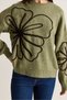 Women's Soft Textured Floral Pattern Embroidered Knitwear Sweater 251085 60284089 - 5