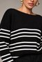 Women's Boat Neck Striped Knit Sweater
