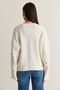 Women's Ecru Crystal Stone Embellished Crew Neck Oversized Soft Textured Knit Sweater 2893 60286774 - 6