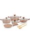 DELCASA Essential 11 Piece Non Stick Cookware Set DC2878 Forged Aluminum Body with Durable Granite C - 4