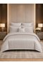 Donetella Hotel Striped Comforter Set, Fits 200x200 cm Size Bed, Removable Duvet Filler Included, 8-