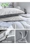 VAOdo 4PCS Bedding Set Queen Size Comforter Set Skin-Friendly Sheet Set Solid Color Breathable Doubl - 3