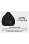 Comfy Solid Multi-Purpose Bean Bag With Polystyrene Filling Black 80x80x50cm - 2