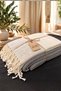 Buldan Kara Pattern 100% Cotton Double Bedspread, Pique & Sofa Cover Shawl (200cm X 220cm) - 5