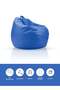 American Linen PVC Bean Bag Filled Multi Purpose Faux Leather Bean Bag Blue - 5