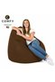 Comfy Brown Pvc Leather Large Adult Size Bean Bag with Virgin Bouncy Beans Filling - 3