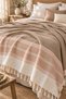 Buldan Kara Pattern 100% Cotton Double Bedspread, Pique & Sofa Cover Shawl (200cm X 220cm) - 2