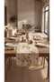 Duck Fabric Runner 40X150 cm – Eucalyptus Leaf Patterned, Water Repellent, Stain Resistant Decorative Table Runner