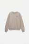 Oversize Sweatshirt Women's Beige Crew Neck Sunday Funday Text Printed - 5