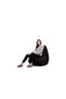 Comfy Classic Soft & Fluffy Large Adult Size Velvet Black Bean Bag With Virgin Bouncy Beans - 4