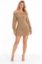 New Season Women's Boat Neck Off-The-Shoulder Soft Bearded Knitwear Mini Dress