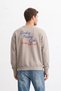 Oversize Sweatshirt Women's Beige Crew Neck Sunday Funday Text Printed