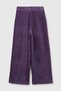 Girl's Purple Back Logo Embroidered Straight Palazzo Pants - 2
