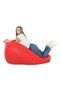 Comfy Red Classic Pvc Leather Bean Bag With Bouncy Beans Filling -Large - 2