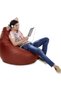 Comfy Fluffy Pvc Large Adult Classic Maroon Bean Bag With Bouncy Beans Filling