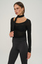 Essential Black Blouse with Gathered Bust Detail - 4
