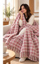 Valeria Cotton Fringed Tv Blanket 180X220Cm 5 Different Colors |   Cotton Blanket |   Powder