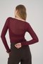 Hola Kayık Yaka Burgundy Basic Blouse - 5