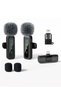 DUNELIFE Professional Wireless Lavalier Microphone for iPhone , iPad, Android - 2-Pack with USB-C In