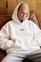 Women's Oversize Hoodie Rodeo Printed White – Hooded, Kangaroo Pocket, 3-Strand Ribbed Fleece - 5