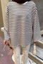 Crew Neck Striped Tunic Bitter Brown - 3