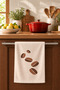 Coffee Beans Dish Drying Towel 35X50 cm Cotton Patterned Kitchen Cloth
