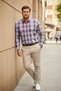 Colorful Checkered King Size Long Sleeve Men's Shirt
