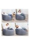COMFY ADULT CLASSIC CHARCOAL GREY SUEDE/VELVET BEAN BAG - 2