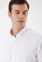 Men's White Trendy Jacquard Pattern Buttoned Collar Slim Fit Shirt - 3