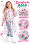 Stylish Patterned Unisex Children's Raincoat with Hood, Drawstring, Snap Buttons, Transparent, Lightweight, Waterproof Raincoat - 5
