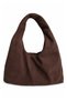 Suede Hobo Bag Brown - 4