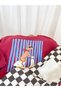 Boy's Burgundy Dog Printed Sweatshirt Checkered Bottom 3 Thread Non-Threaded Sweatpants Top and Bottom Set - 5
