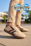 Beige Lace-Up Lightweight Comfortable Unisex Walking and Sports Shoes Sneaker 234750 - 3