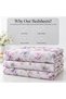 Turkish Style King Size Flat Bedsheet Set, 3 Pieces, 260 x 240 cm, 1 Flat Sheet and 2 Pillowcases (Ivory with Lilac) - 5
